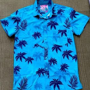 Retro Rifle: Vice City, Medium, Short Sleeve, Blue